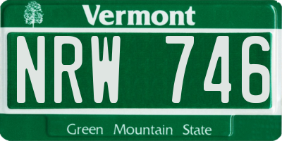 VT license plate NRW746