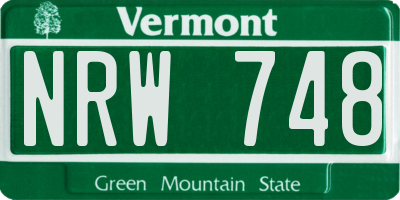 VT license plate NRW748