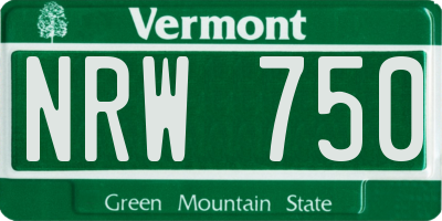 VT license plate NRW750