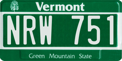 VT license plate NRW751