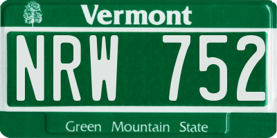 VT license plate NRW752