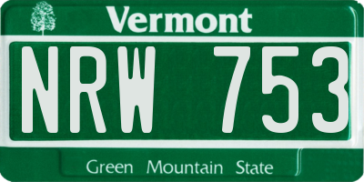 VT license plate NRW753