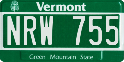 VT license plate NRW755