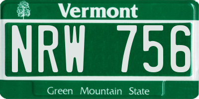 VT license plate NRW756