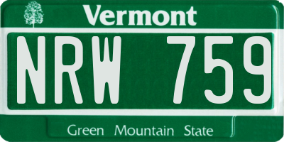 VT license plate NRW759