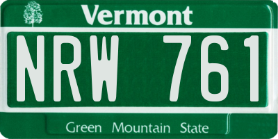 VT license plate NRW761