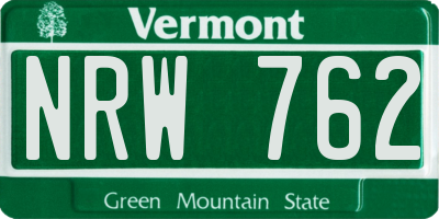 VT license plate NRW762