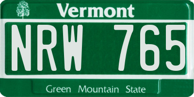 VT license plate NRW765