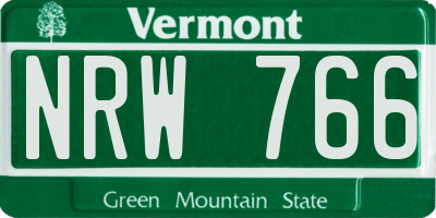 VT license plate NRW766