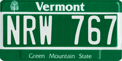 VT license plate NRW767