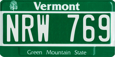 VT license plate NRW769