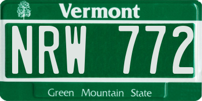 VT license plate NRW772