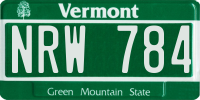 VT license plate NRW784