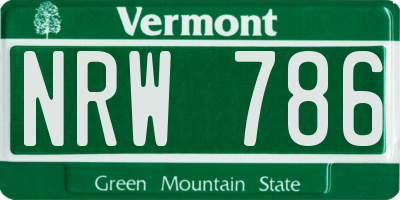 VT license plate NRW786