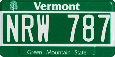 VT license plate NRW787