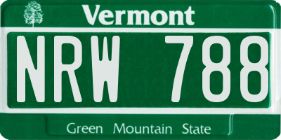 VT license plate NRW788