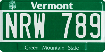 VT license plate NRW789