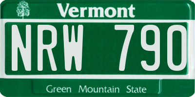 VT license plate NRW790