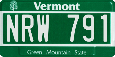 VT license plate NRW791