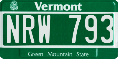 VT license plate NRW793