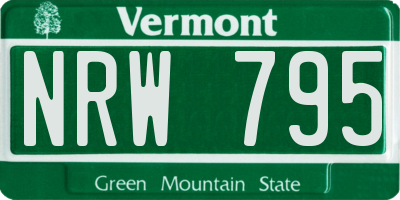 VT license plate NRW795