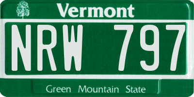 VT license plate NRW797