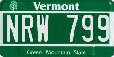 VT license plate NRW799