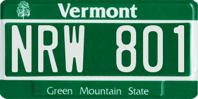 VT license plate NRW801