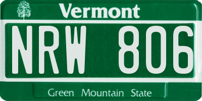 VT license plate NRW806