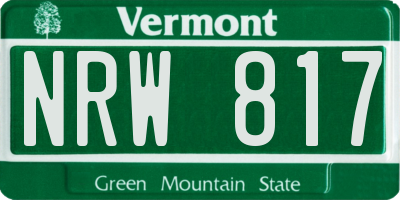 VT license plate NRW817