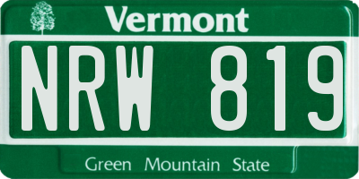 VT license plate NRW819