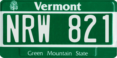 VT license plate NRW821