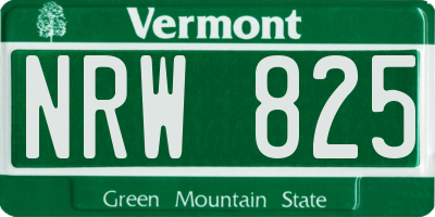 VT license plate NRW825