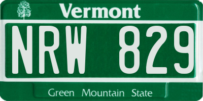 VT license plate NRW829