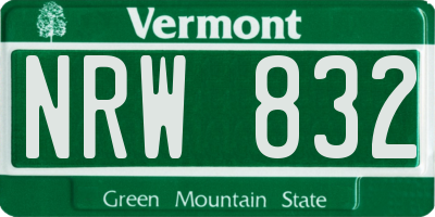 VT license plate NRW832
