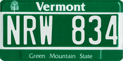 VT license plate NRW834