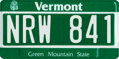 VT license plate NRW841
