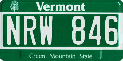 VT license plate NRW846