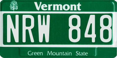 VT license plate NRW848