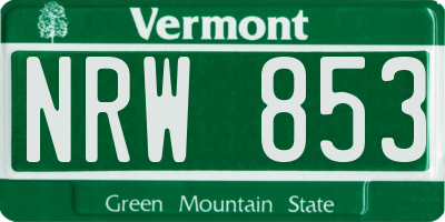 VT license plate NRW853