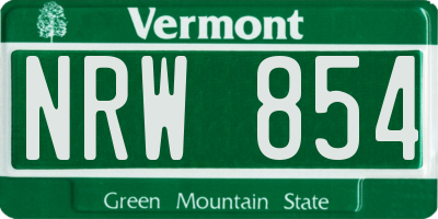 VT license plate NRW854