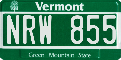 VT license plate NRW855