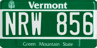 VT license plate NRW856