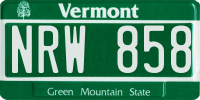VT license plate NRW858