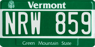 VT license plate NRW859