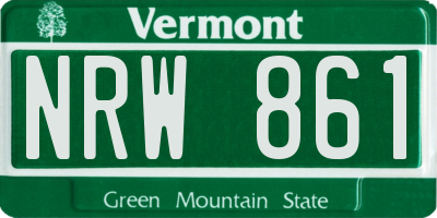 VT license plate NRW861
