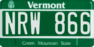 VT license plate NRW866