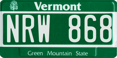 VT license plate NRW868
