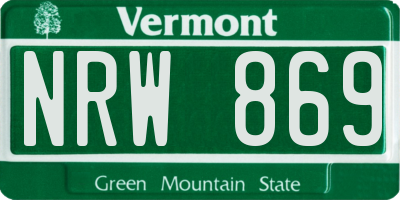 VT license plate NRW869