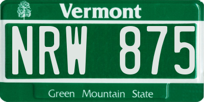 VT license plate NRW875